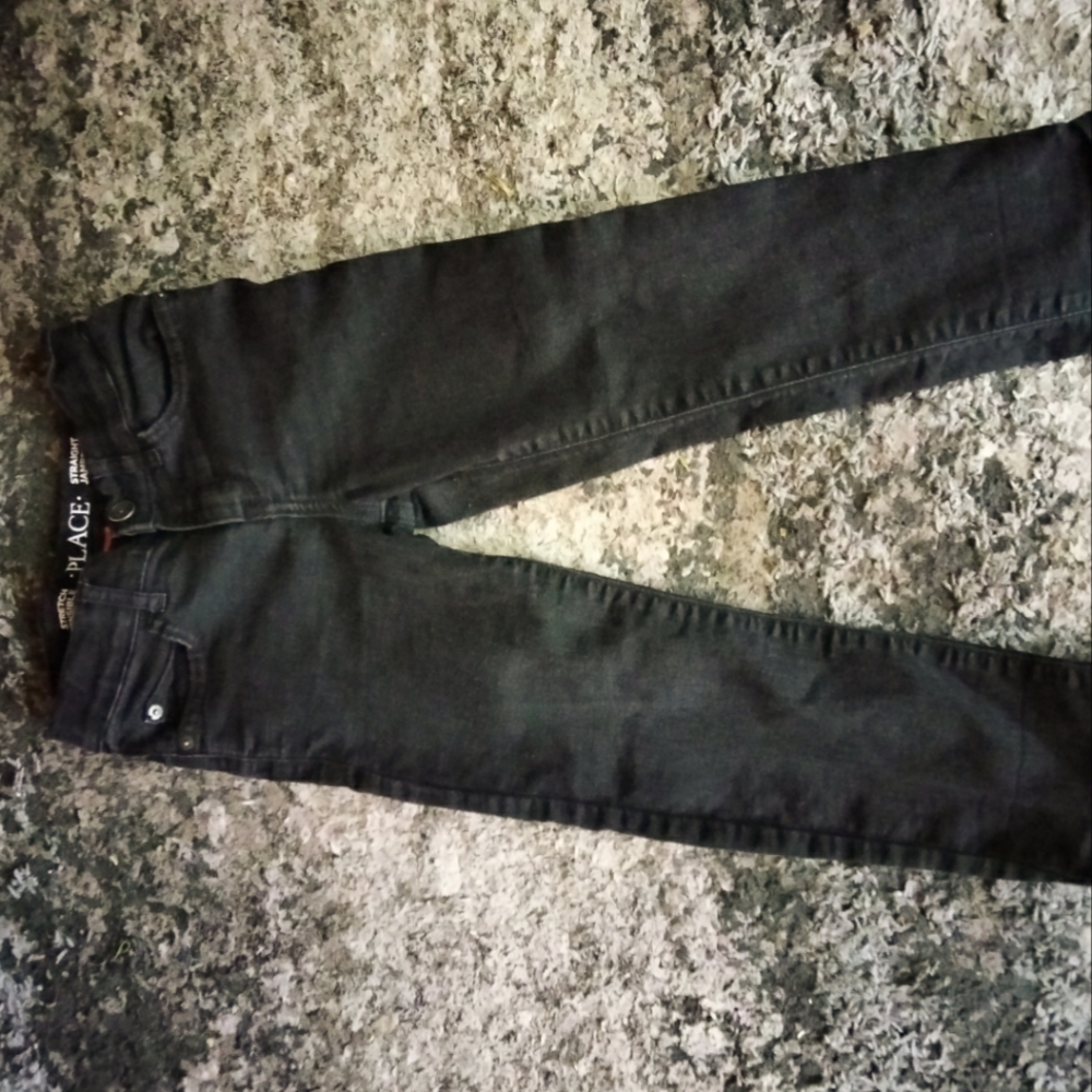 Boys black straight leg jeans